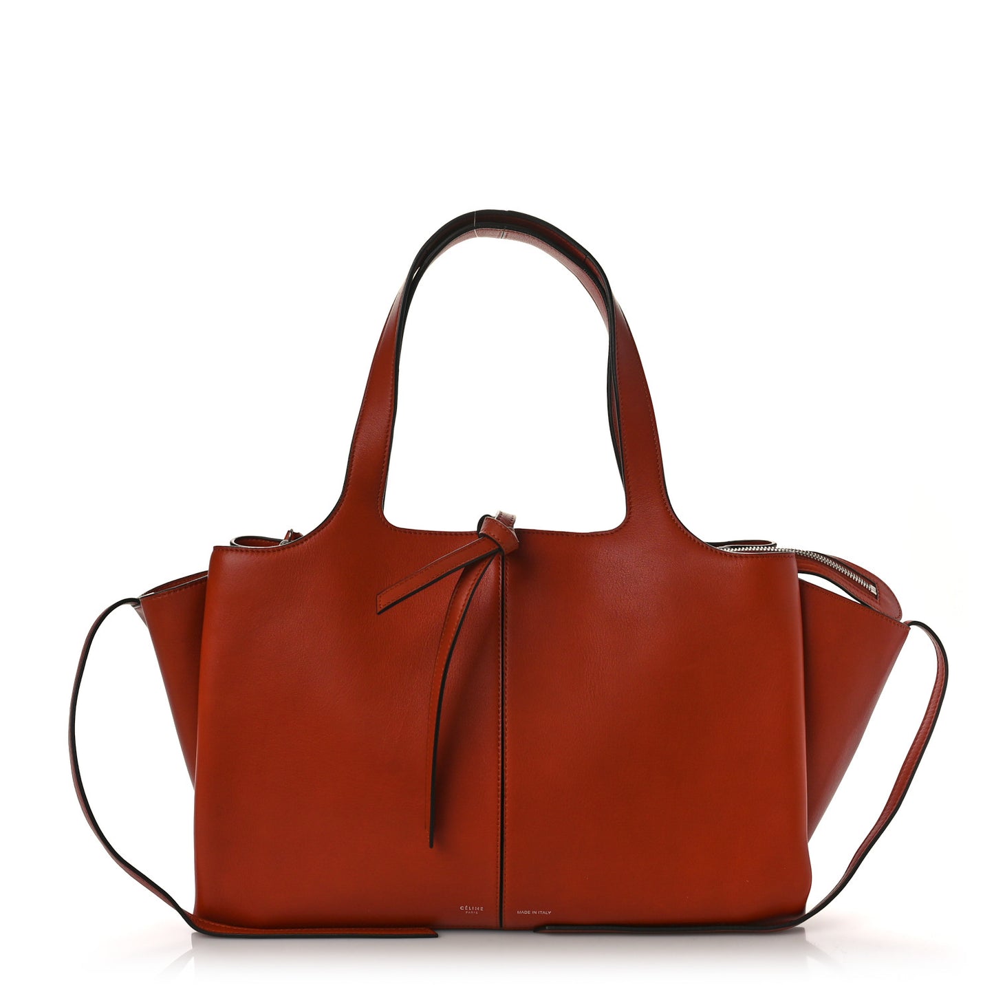 Calfskin Medium Tri-Fold Bag Red Wood