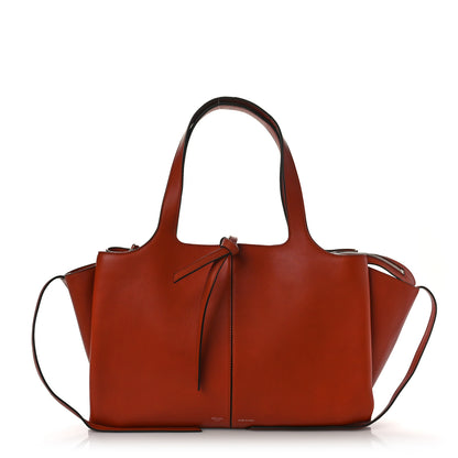 Celine Calfskin Medium Tri-Fold Bag Red Wood 1 of 8