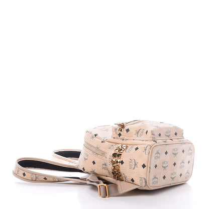 MCM Visetos Side Stud Mini Stark Backpack Beige 3 of 9