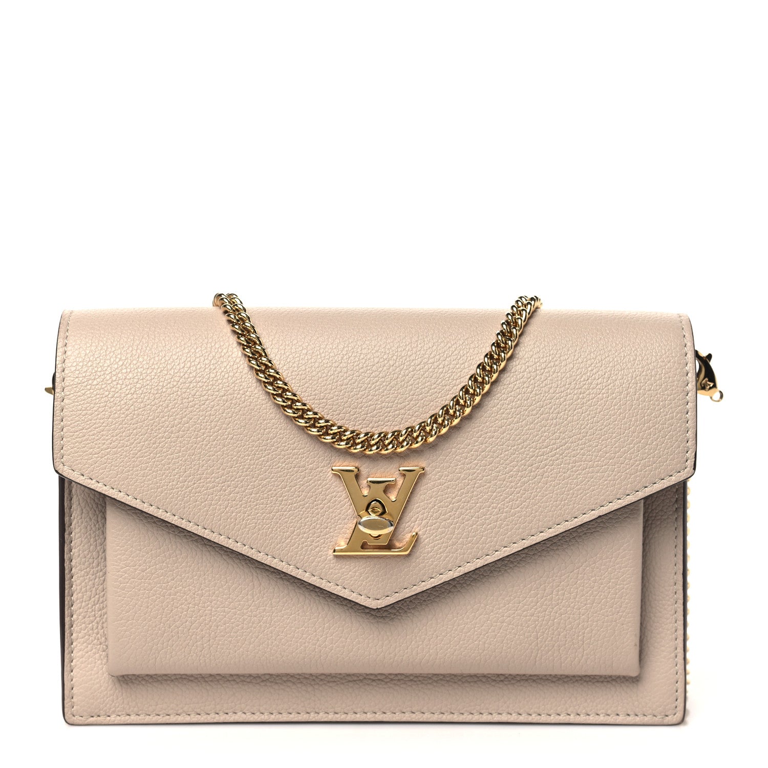 Louis Vuitton Soft Calfskin My Lockme Chain Pochette Greige