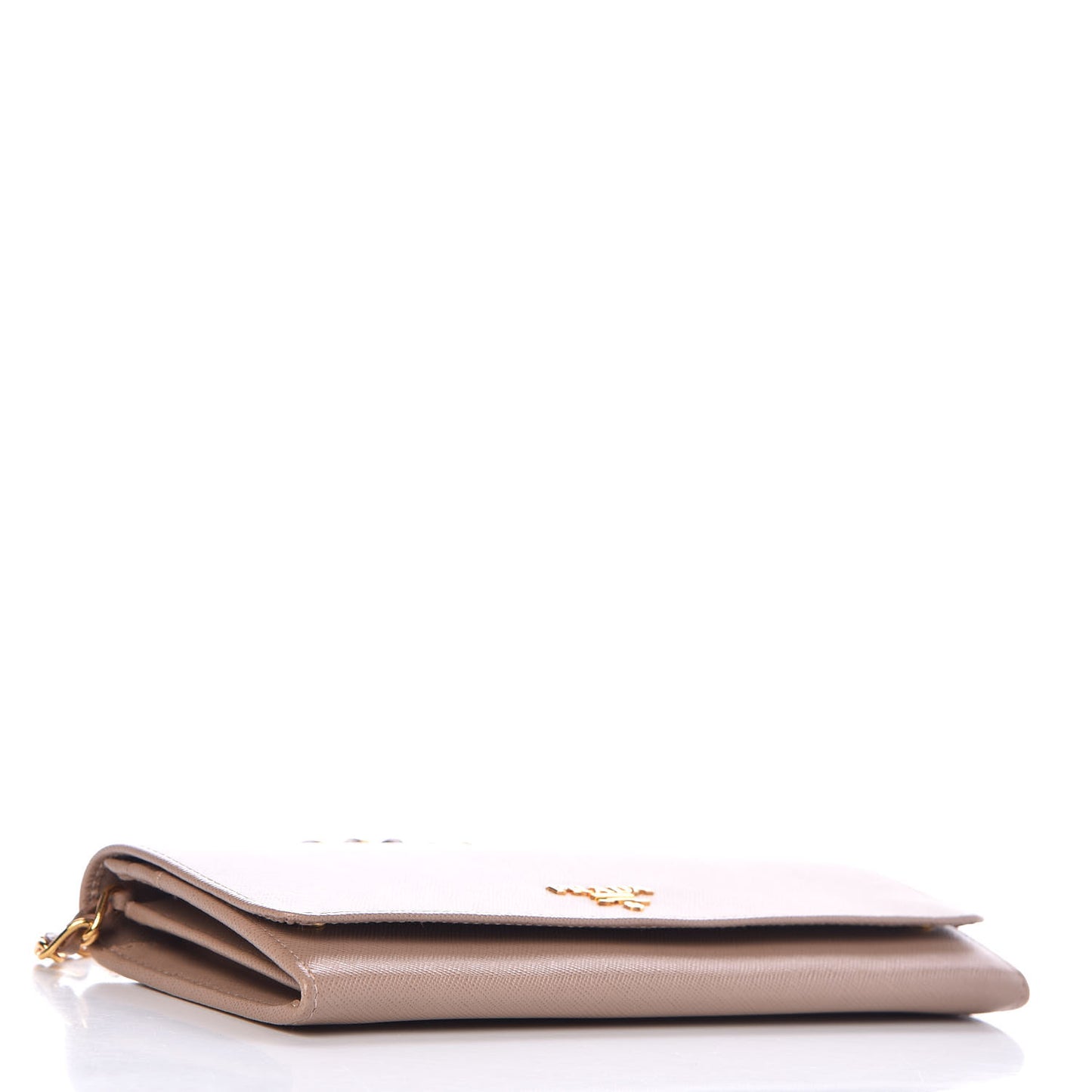 Saffiano Metal Oro Chain Wallet Cammeo