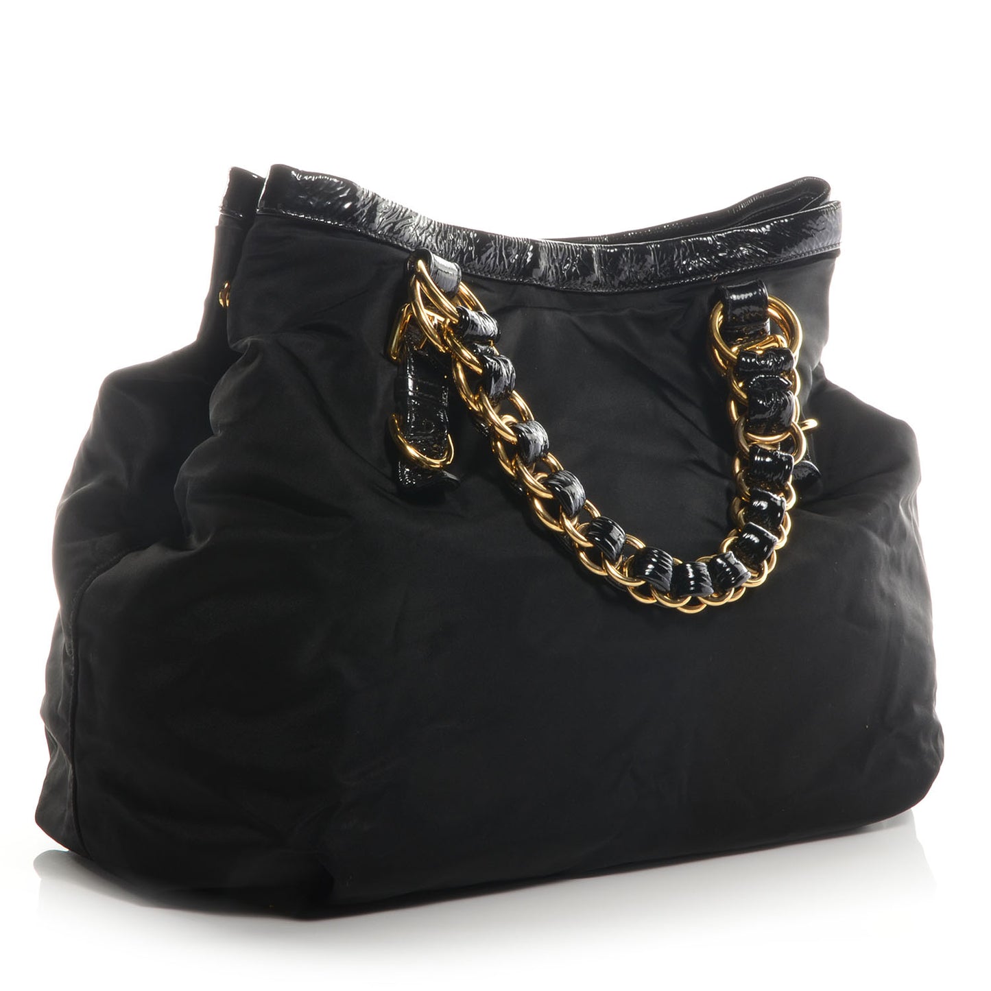 Tessuto Chain Shoulder Bag Black