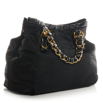 Prada Tessuto Chain Shoulder Bag Black 3 of 10