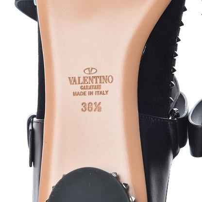 Valentino Garavani Suede Soul Rockstud Strappy Ballerina Flats 38.5 Black 6 of 8