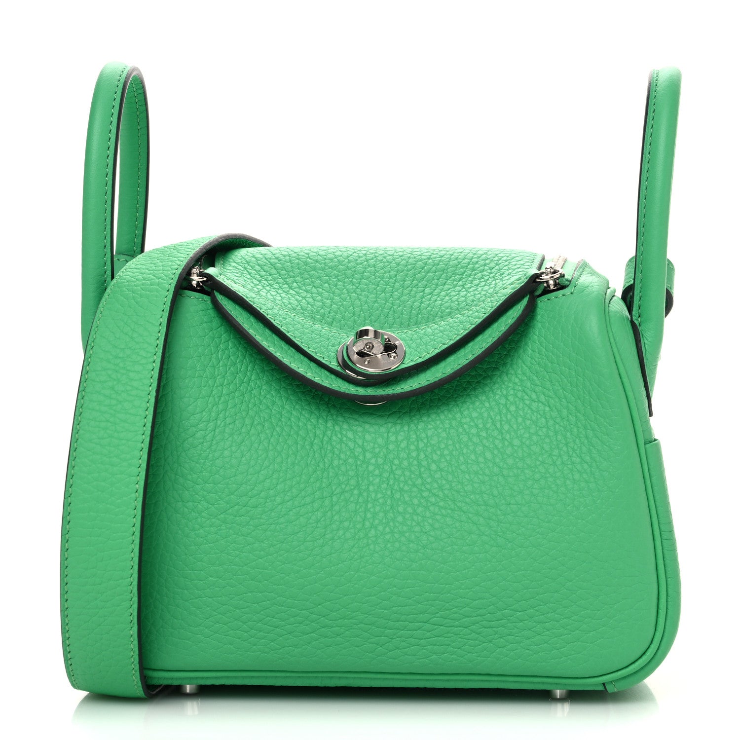 Hermes Taurillon Clemence Mini Lindy 20 Vert Comics 1 of 10
