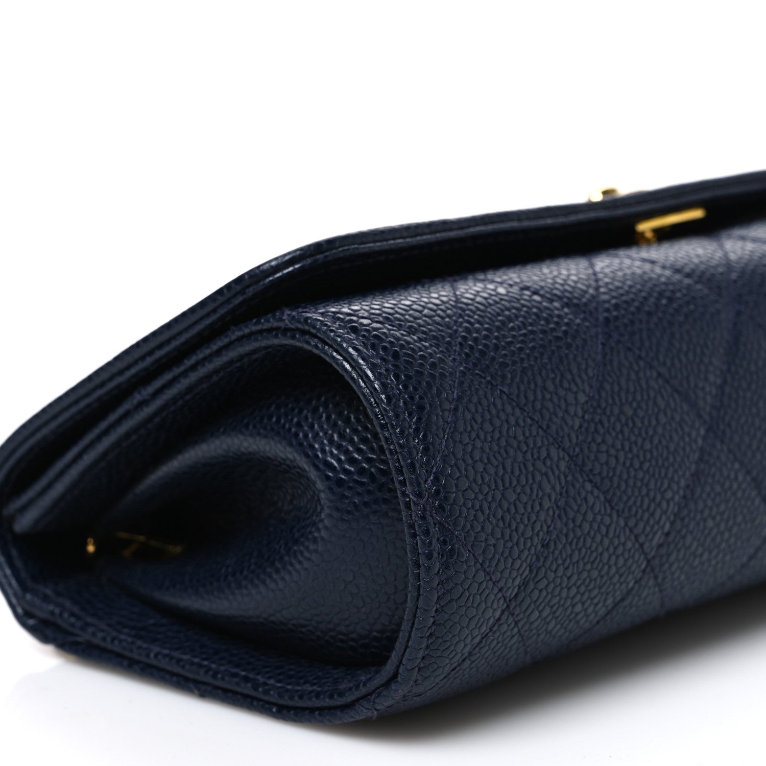 Chanel Caviar Quilted East West Flap Navy 10 of 12