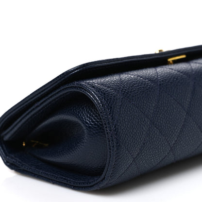 Chanel Caviar Quilted East West Flap Navy 10 of 12