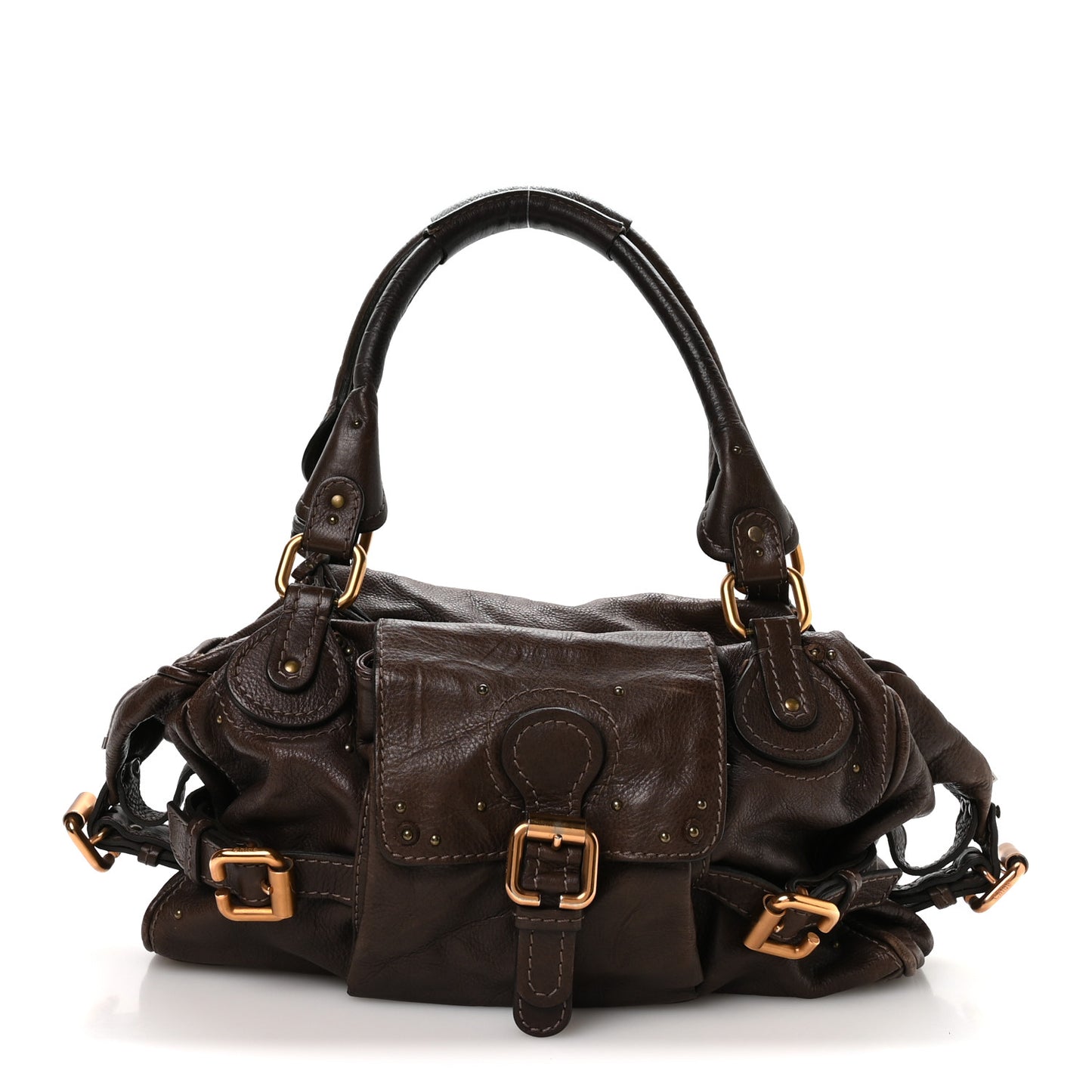 Calfskin Paddington Front Pocket Tote Chocolate