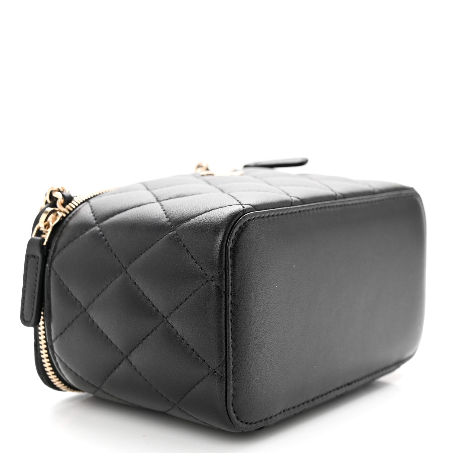 Chanel Lambskin Quilted Small Vanity Case With Chain Black 4 of 11