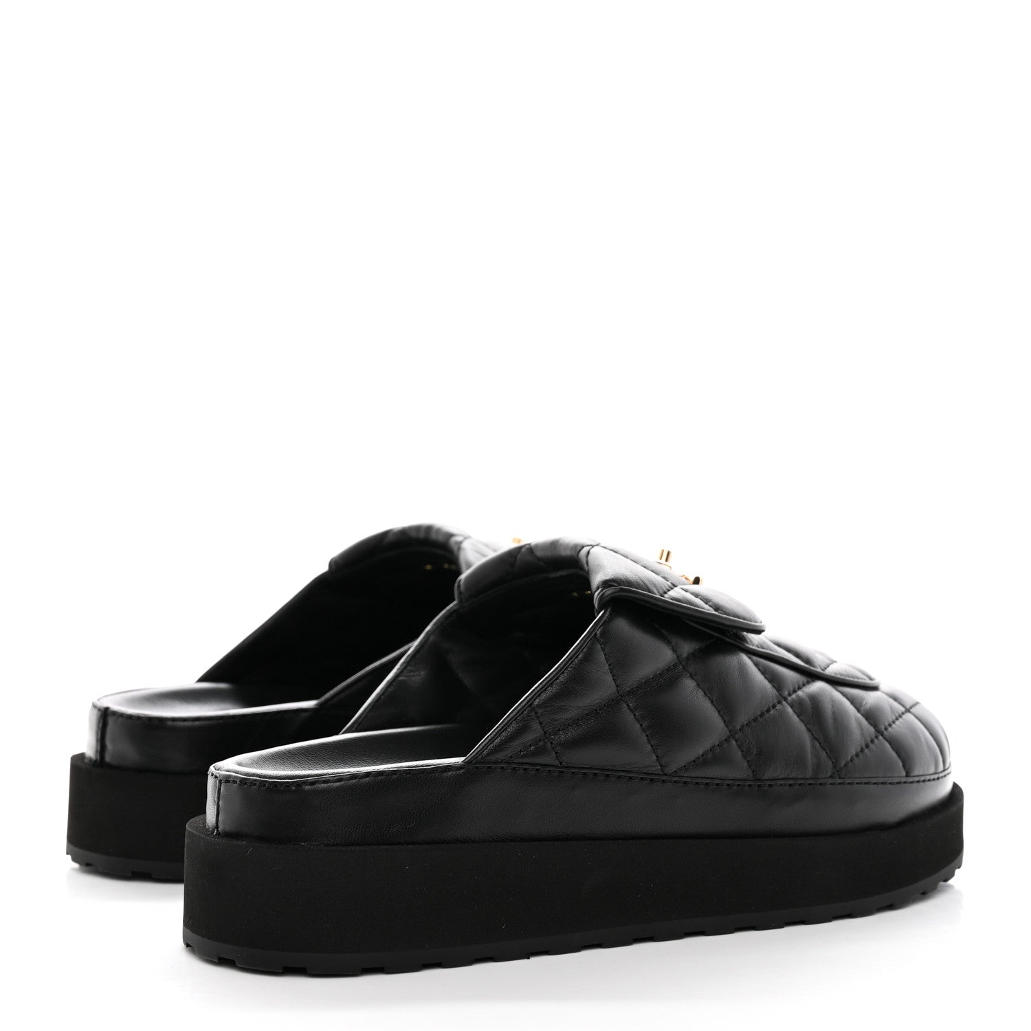 Chanel Lambskin Quilted CC Turnlock Mules 38 Black 4 of 11