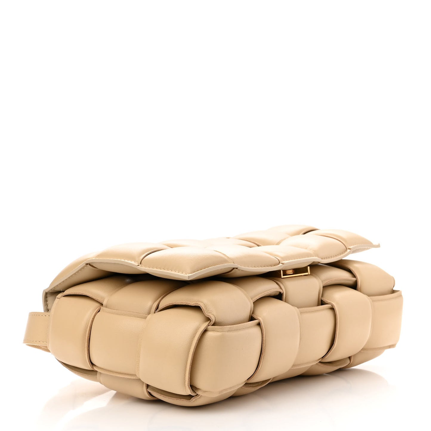 Nappa Maxi Intreccio Padded Cassette Crossbody Bag Porridge