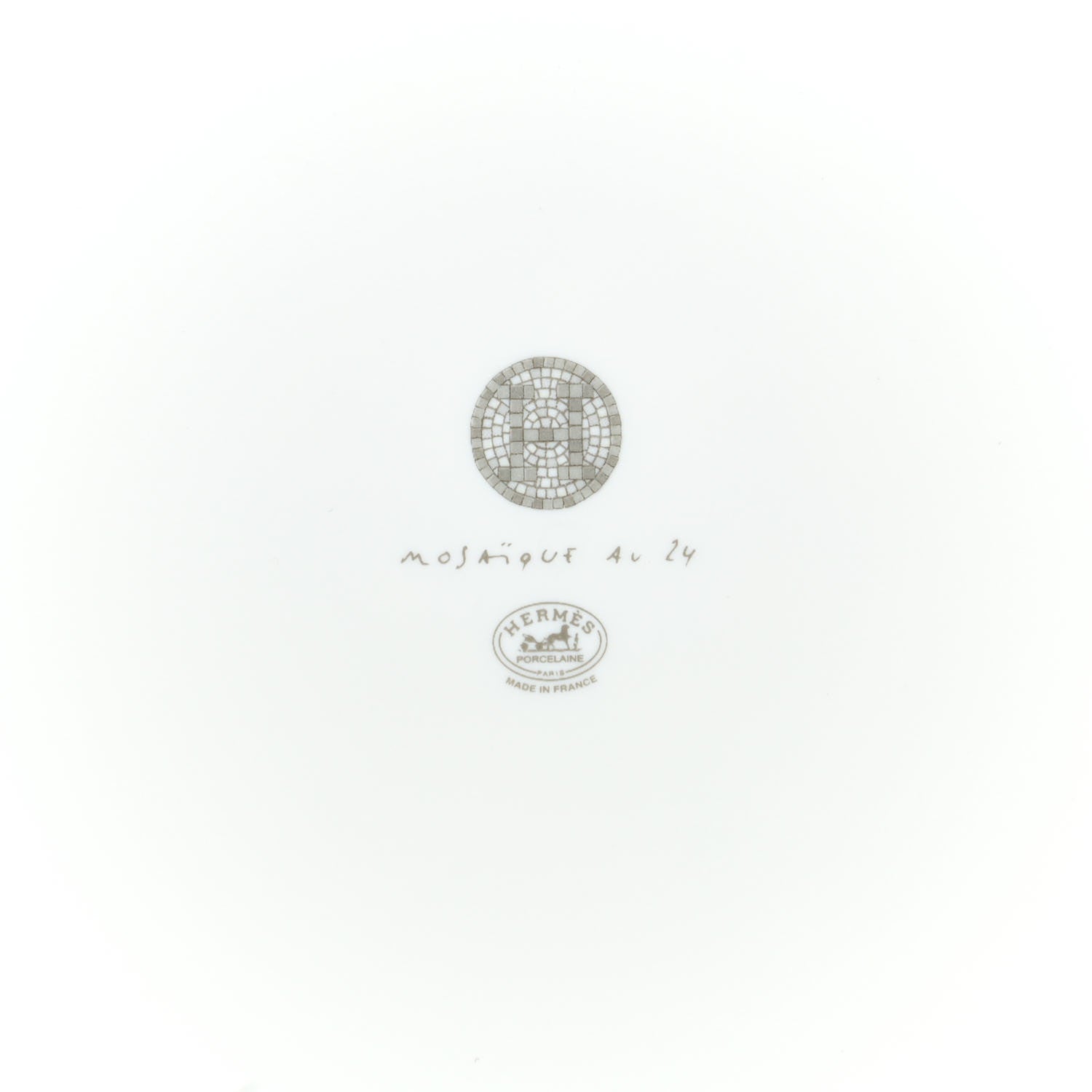 Hermes Porcelain Mosaique Au 24 Platinum Square Plate N°3 4 of 6