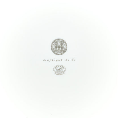 Hermes Porcelain Mosaique Au 24 Platinum Square Plate N°3 4 of 6