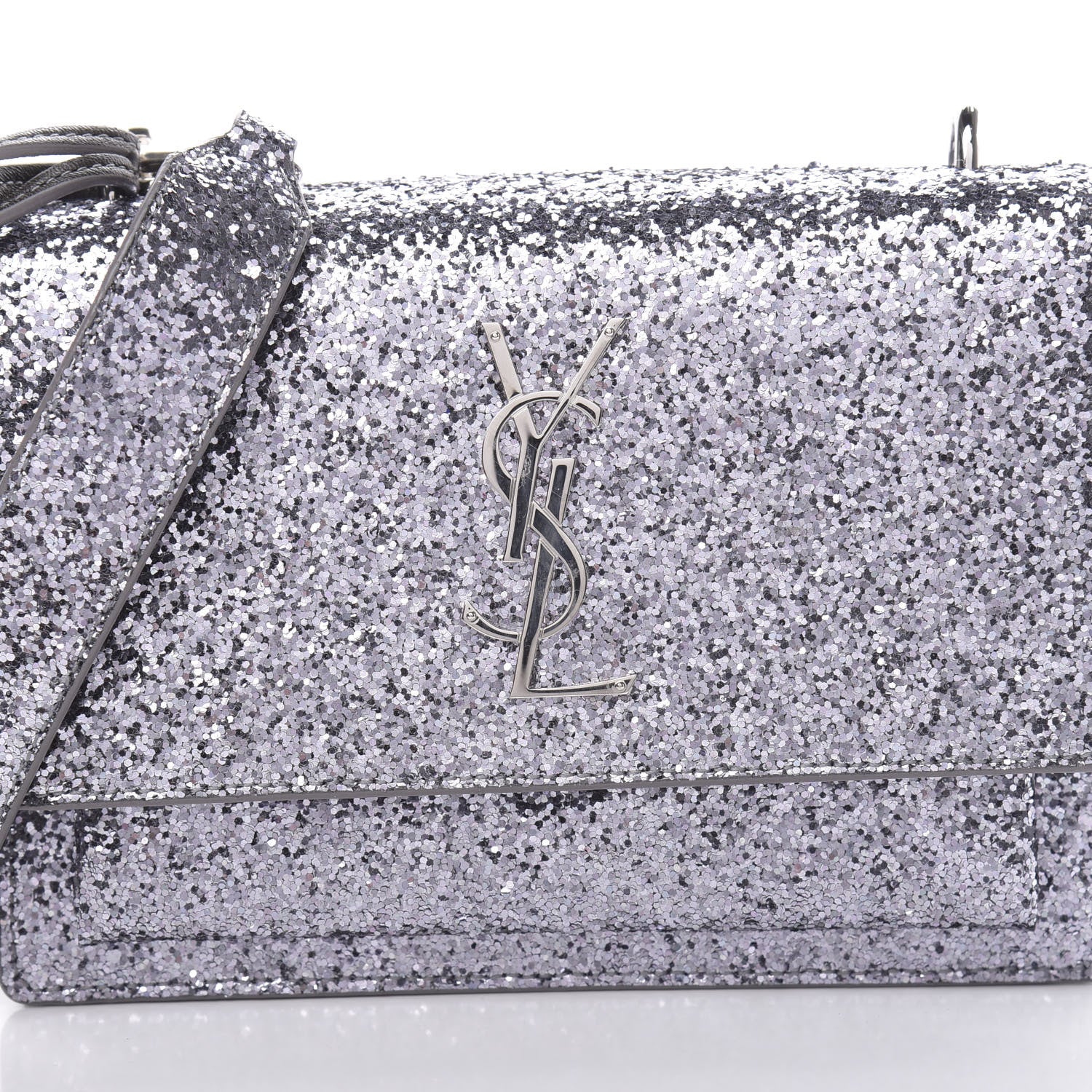 Saint Laurent Glitter Nappa Small Monogram Sunset Grey 8 of 11