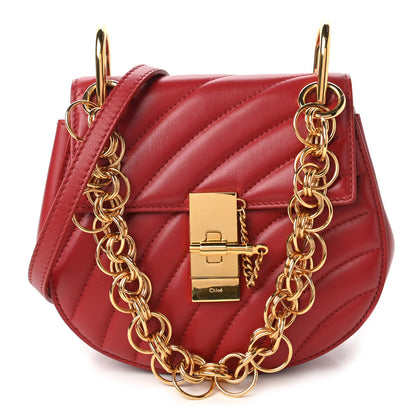 Chloe Calfskin Quilted Mini Drew Bijou Shoulder Bag Dahlia Red 1 of 10