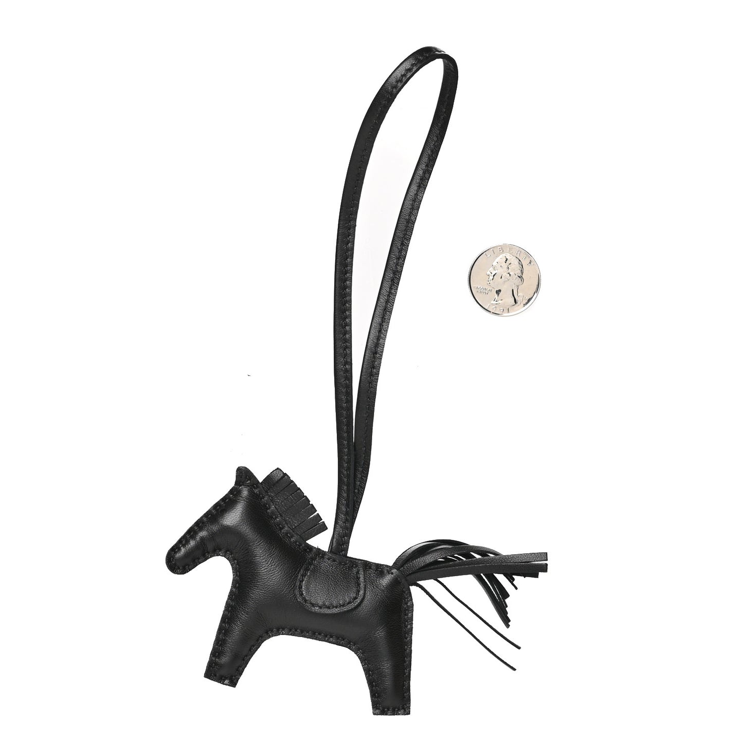 Milo Lambskin Grigri Rodeo Horse Bag Charm PM So Black