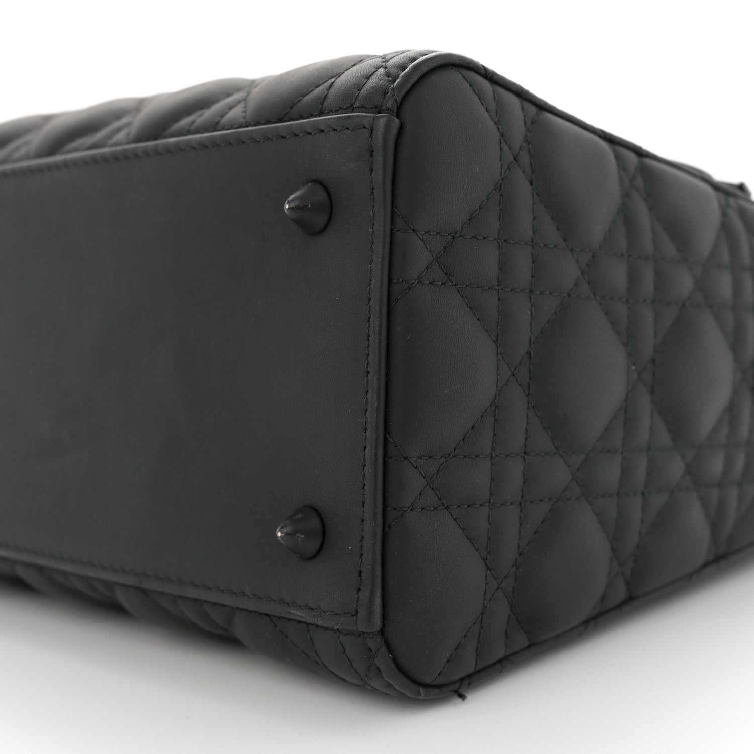 Christian Dior Ultra Matte Calfskin Cannage Medium Lady Dior Black 9 of 14