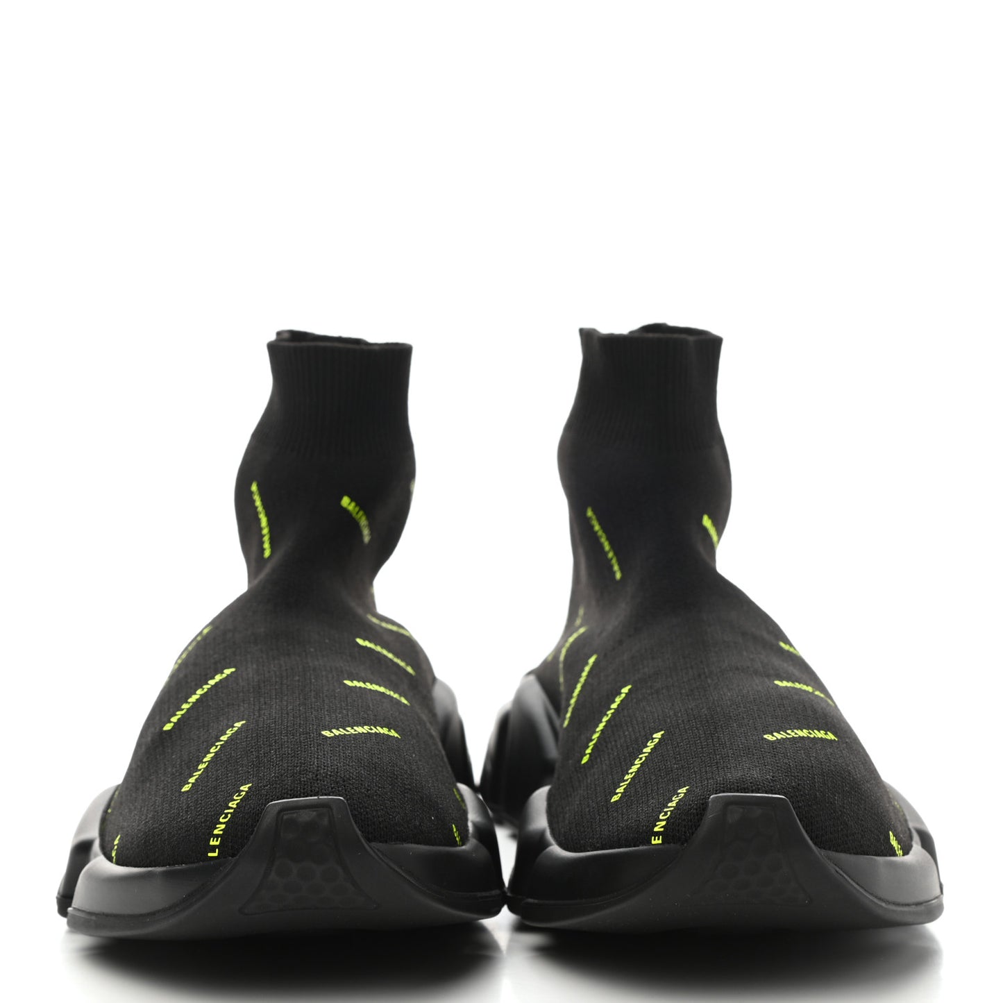 Neoprene Knit Allover Logo Womens Speed Sneakers 38 Black Yellow