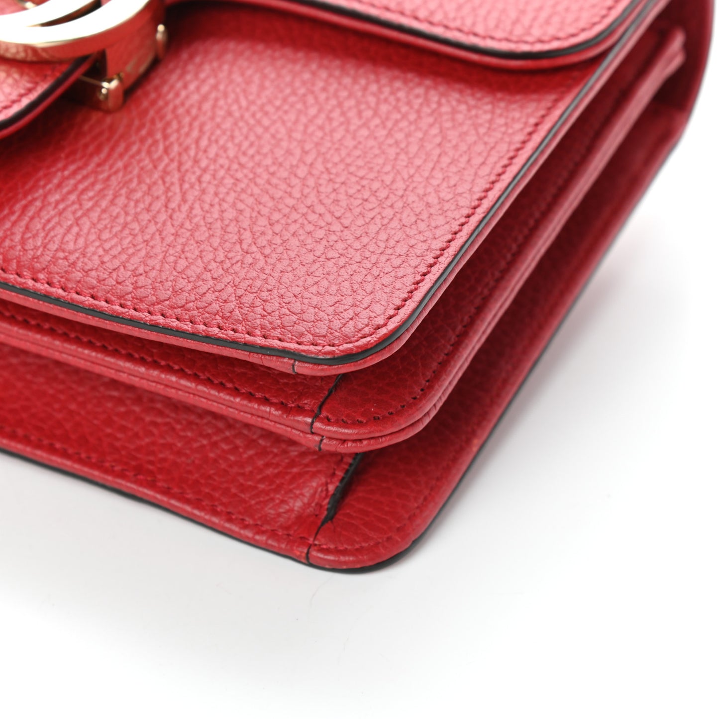 Dollar Calfskin Small Interlocking G Shoulder Bag Red