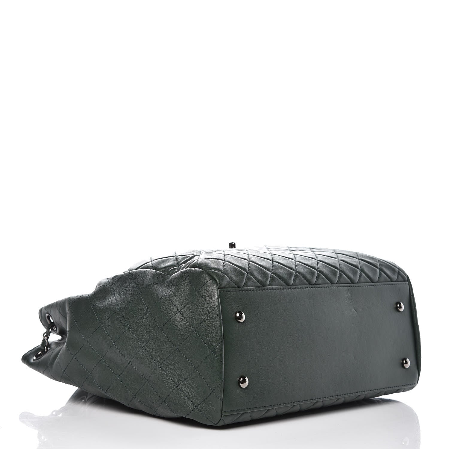 Chanel Lambskin Quilted Large Drawstring Shoulder Bag Green 4 of 14