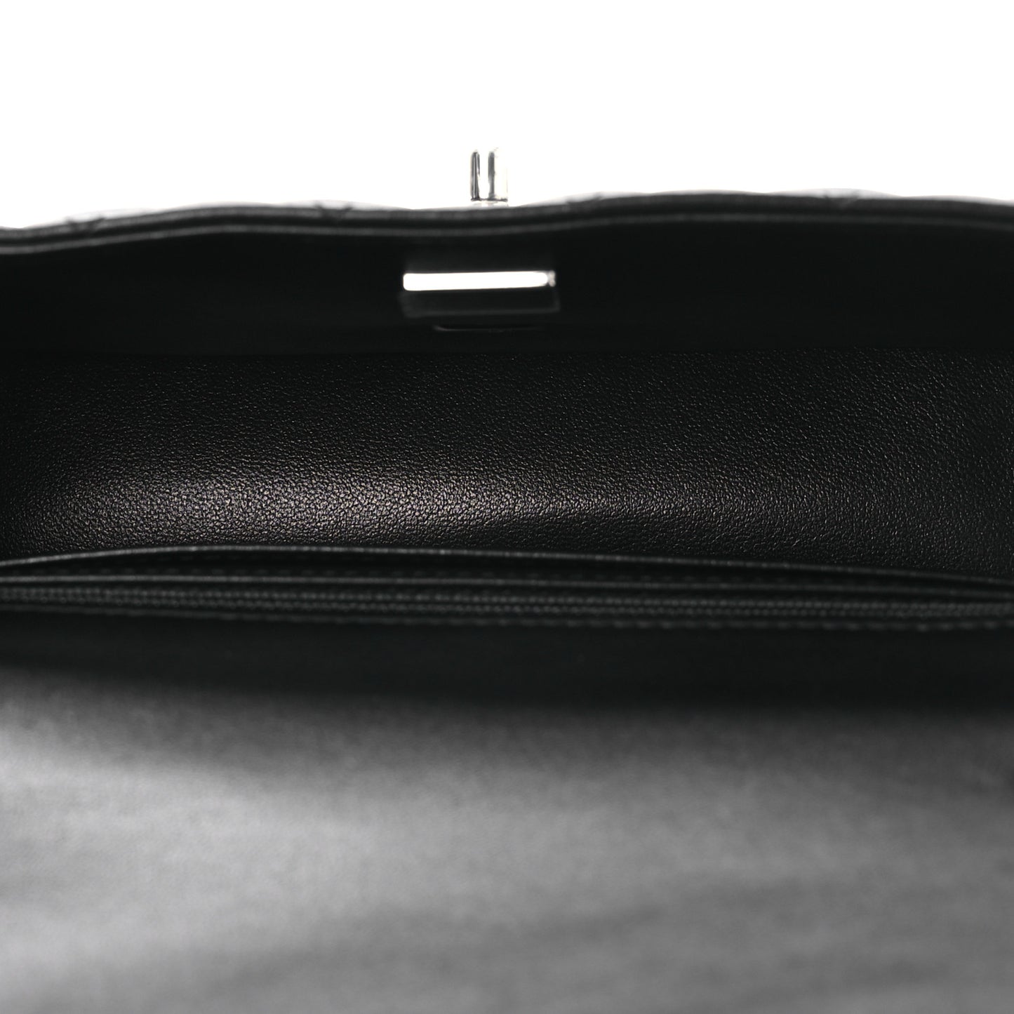 Lambskin Quilted Mini Rectangular Flap Black