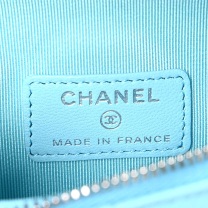 Chanel Lambskin Quilted Arm Coin Purse Neon Blue 6 of 7