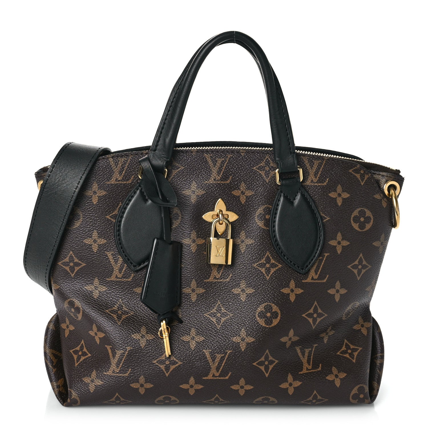 Louis Vuitton Monogram Flower Zipped Tote PM Black 1 of 11