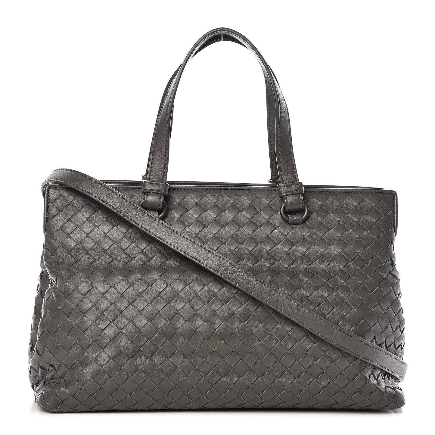 Nappa Intrecciato Medium Top Handle Tote Grey