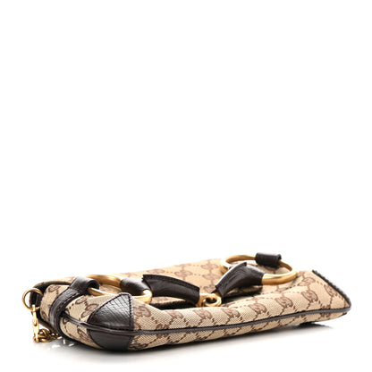 Gucci Monogram Horsebit Clutch Dark Brown 4 of 14