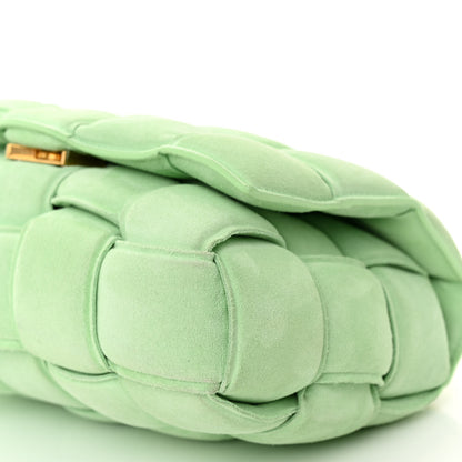 Bottega Veneta Suede Maxi Intrecciato Padded Chain Cassette Crossbody Bag Wasabi 10 of 10