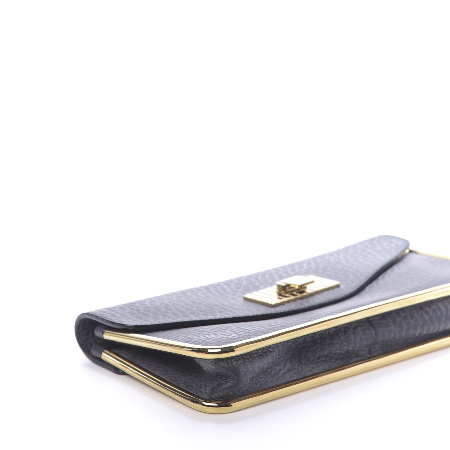 Grained Calfskin Sally Clutch Black