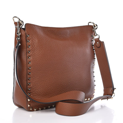 Valentino Garavani Calfskin Small Rockstud Flip-Lock Messenger Bag Tan 3 of 8