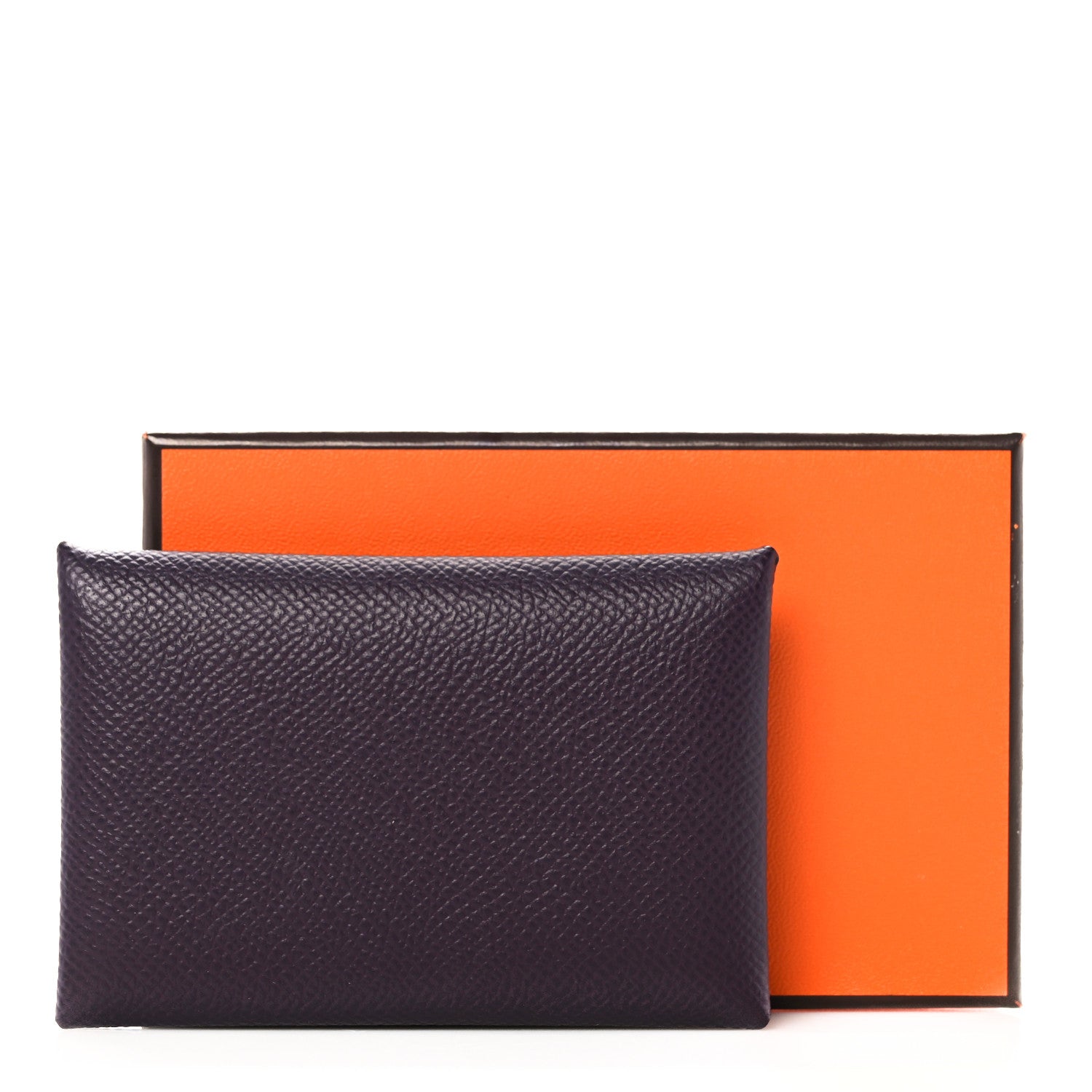 Hermes Epsom Calvi Card Case Raisin 8 of 8