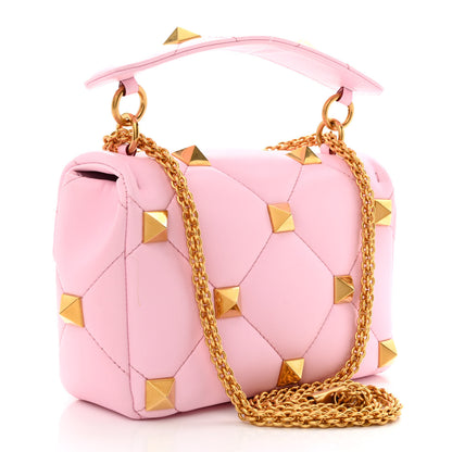 Valentino Garavani Nappa Medium Roman Stud Shoulder Bag Pink Borealis 3 of 13