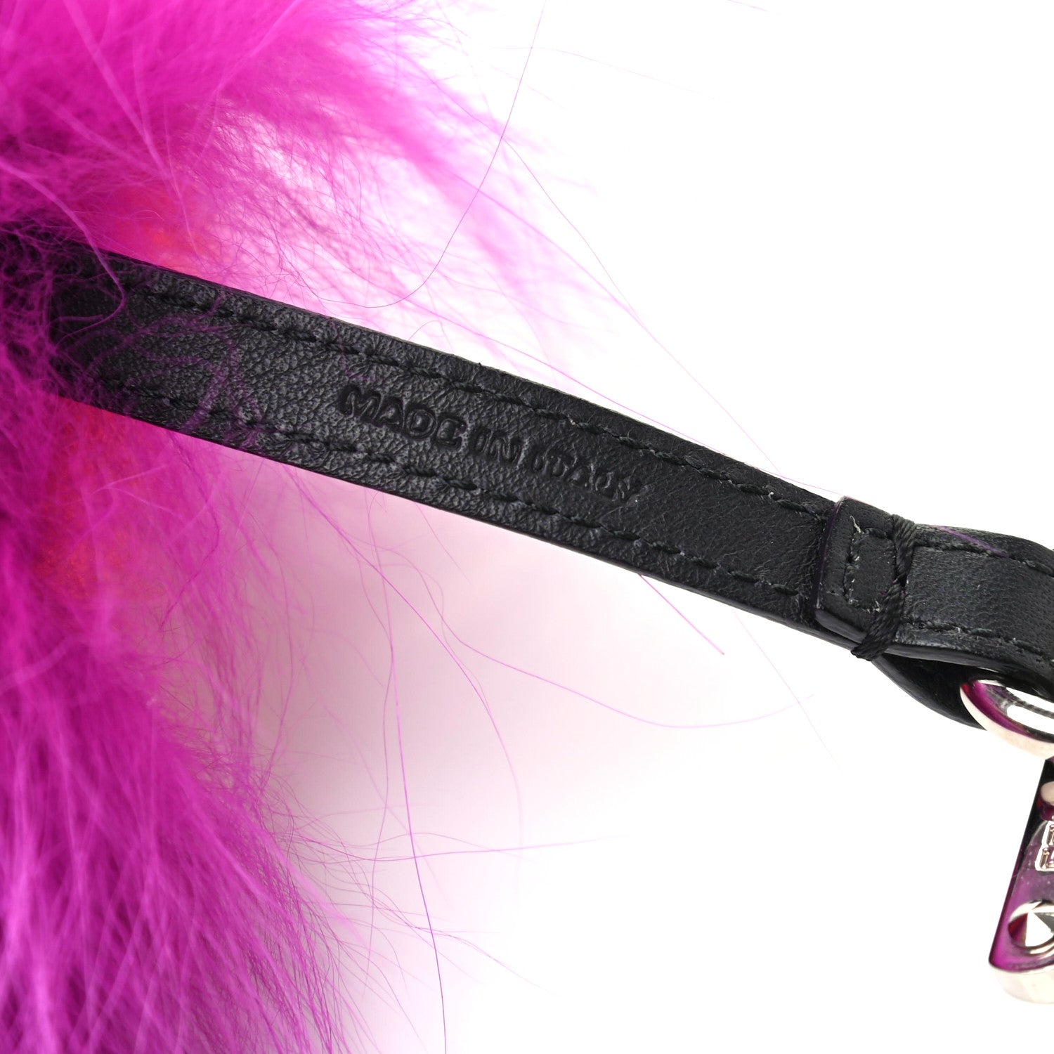 Fendi Fox Mink Goat Fur Oret Monster Bag Bug Charm Orchid Black 4 of 4