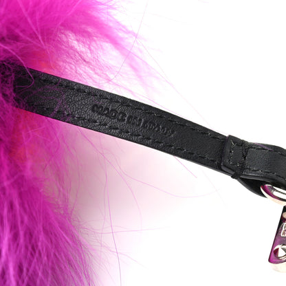 Fendi Fox Mink Goat Fur Oret Monster Bag Bug Charm Orchid Black 4 of 4