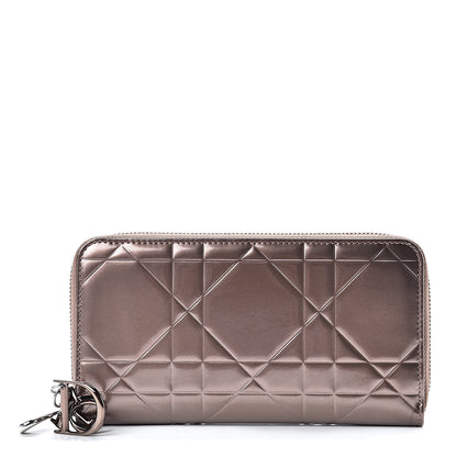 Christian Dior Patent Cannage Zip Around Wallet 1 of 10