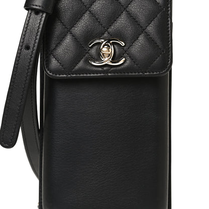 Chanel Calfskin Quilted CC Phone Holder Black 9 of 11