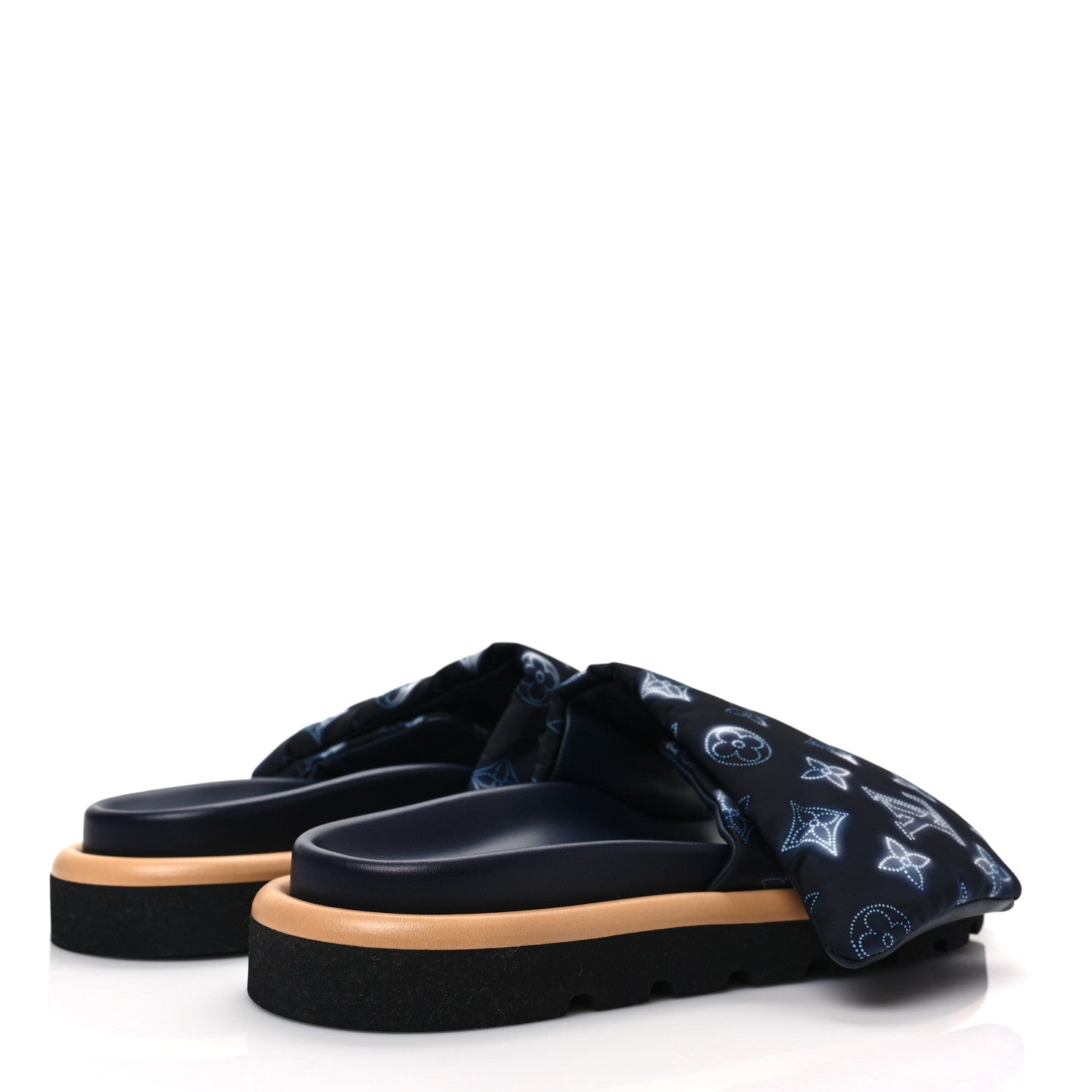 Louis Vuitton Nylon Monogram Womens Pool Pillow Comfort Mules 39 Navy Blue 4 of 7