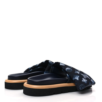 Louis Vuitton Nylon Monogram Womens Pool Pillow Comfort Mules 39 Navy Blue 4 of 7