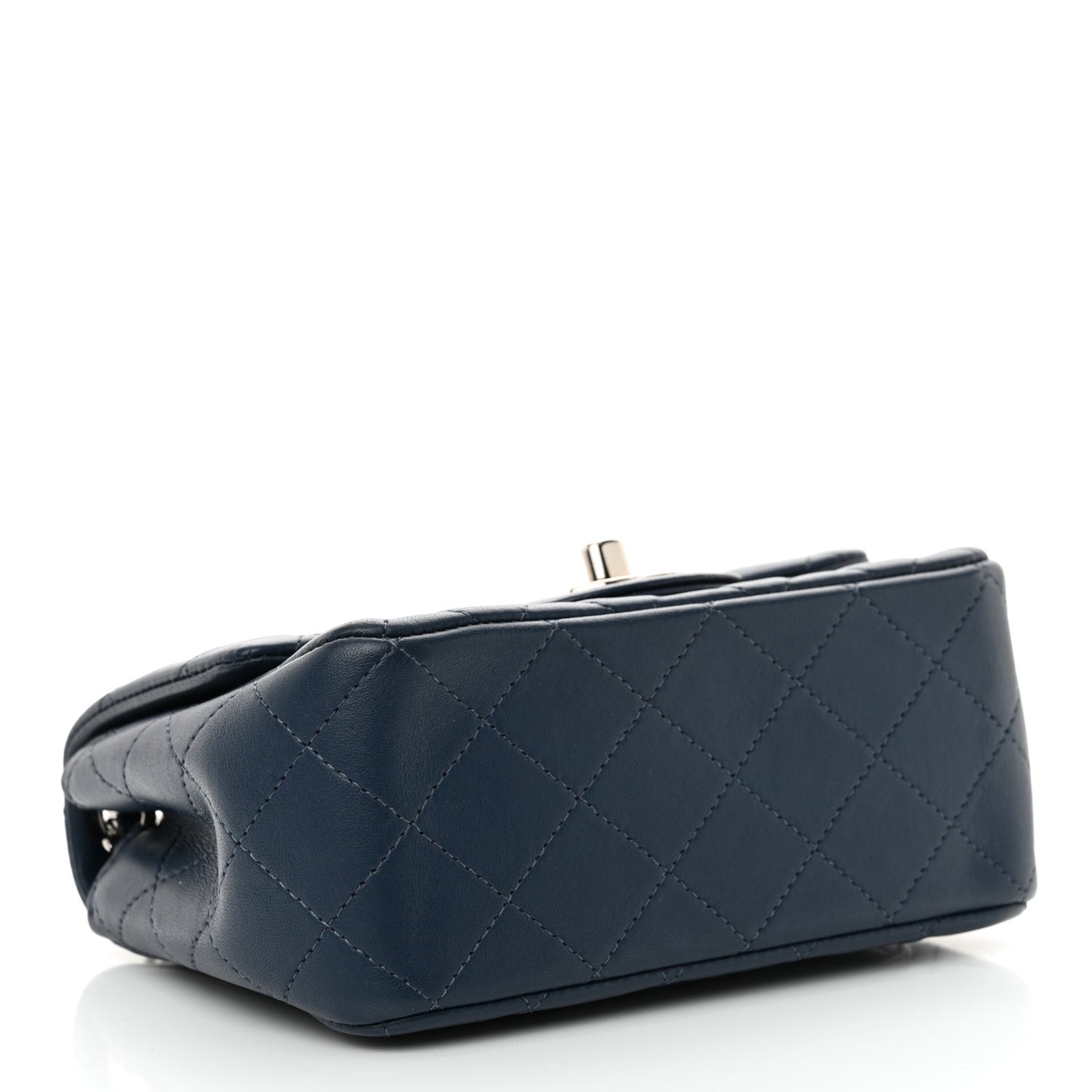 Lambskin Quilted Mini Square Flap Navy