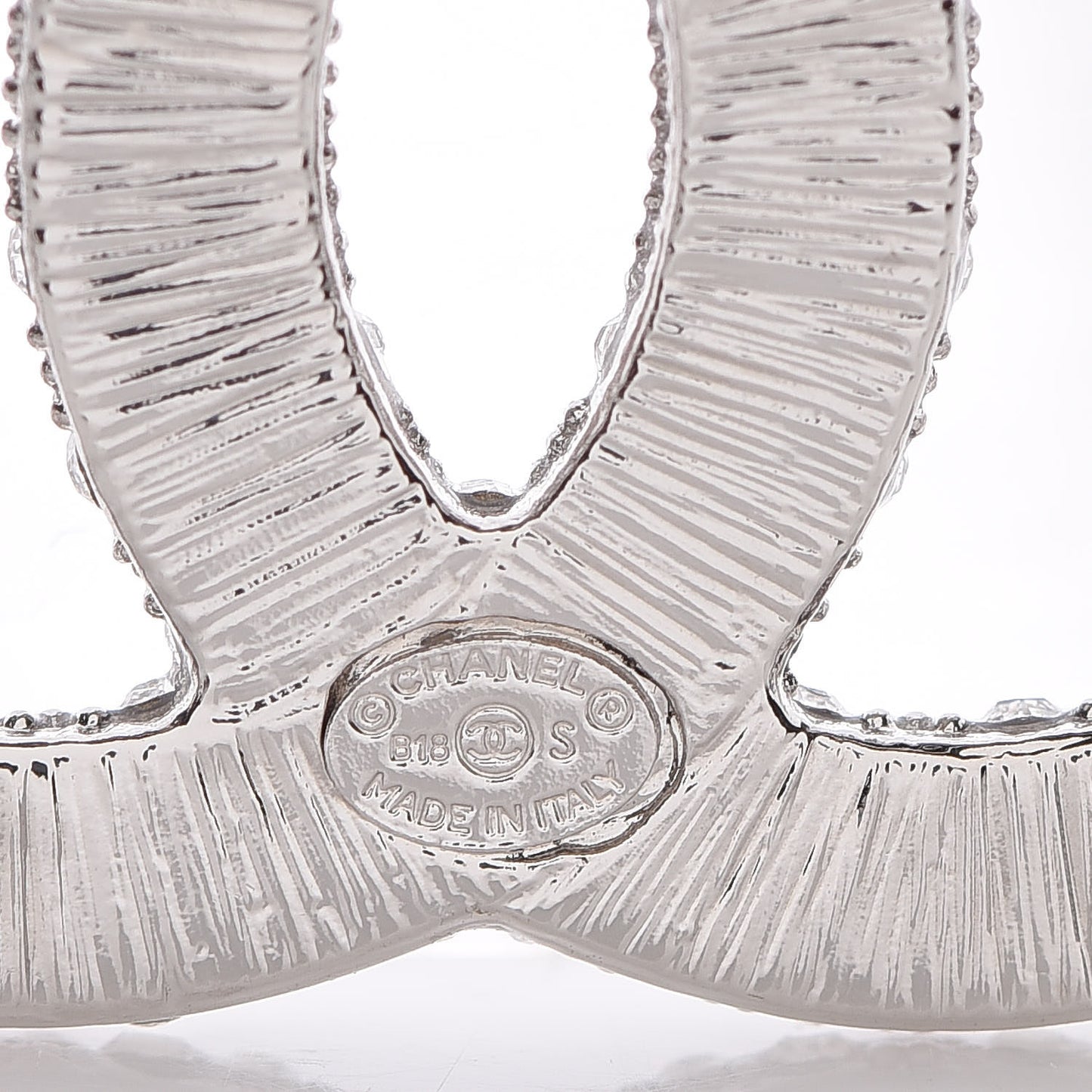 Crystal Large CC Brooch Silver