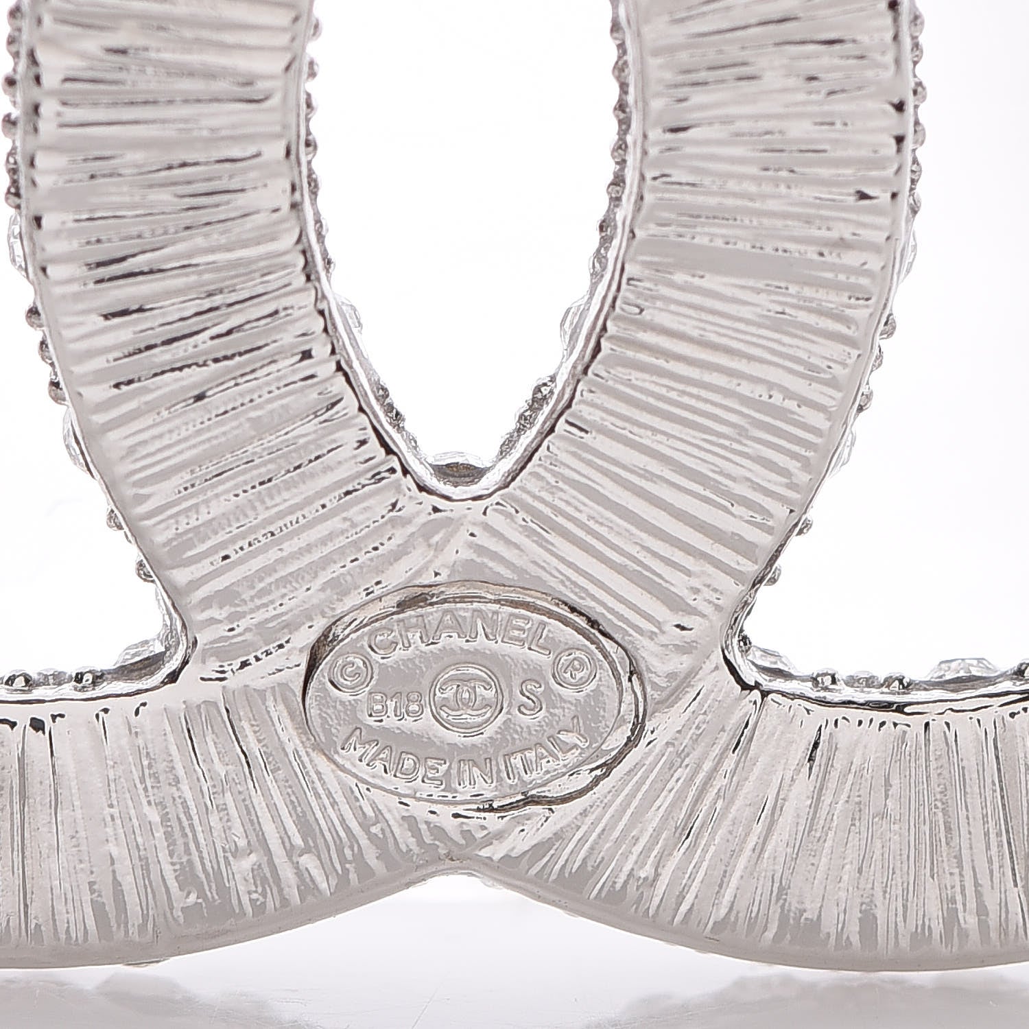 Chanel Crystal Large CC Brooch Silver 4 of 4