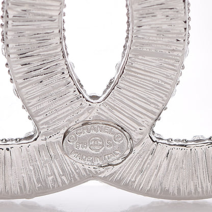 Chanel Crystal Large CC Brooch Silver 4 of 4