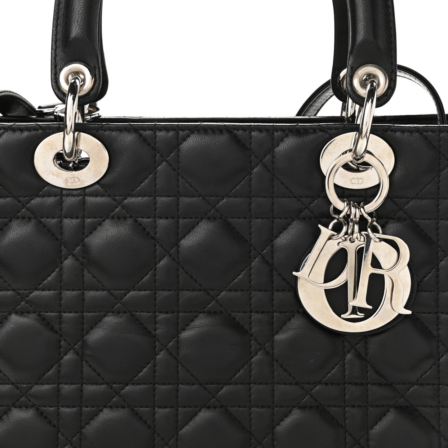 Lambskin Cannage Medium Lady Dior Black