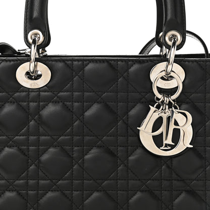 Christian Dior Lambskin Cannage Medium Lady Dior Black 7 of 10