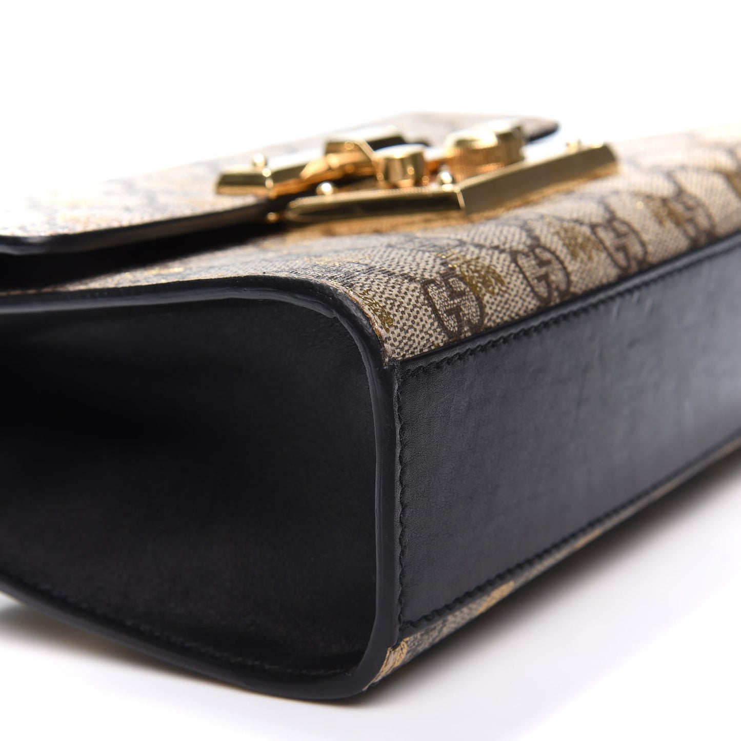 GG Supreme Monogram Bees Small Padlock Shoulder Bag Black