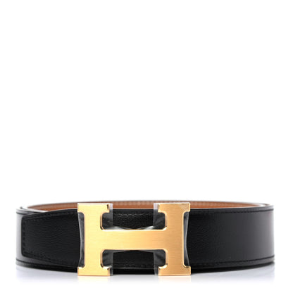 Hermes Box Togo 32mm H Belt 95 Black Gold 1 of 4