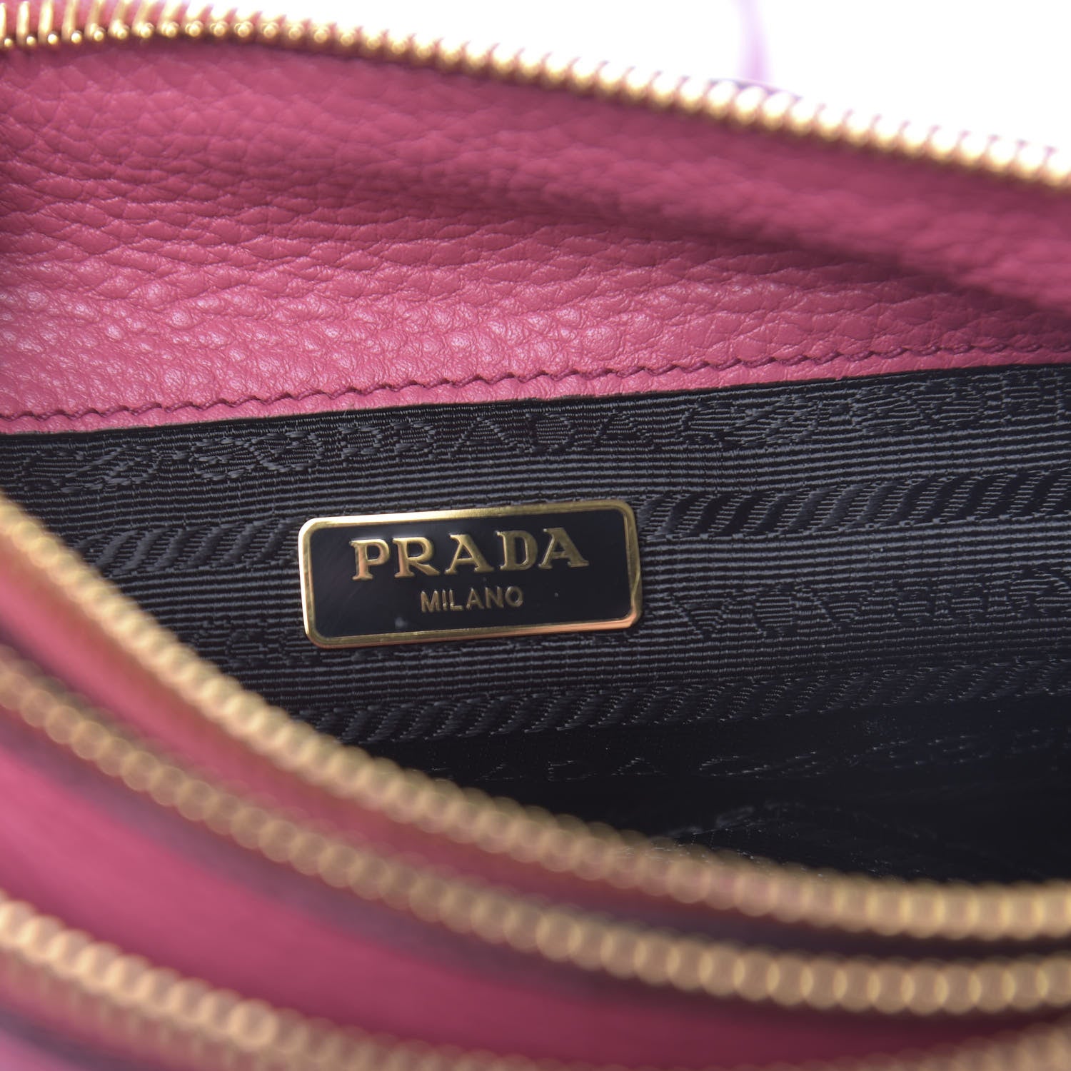 Prada Vitello Phenix Double Zip Crossbody Bag Peonia 6 of 10