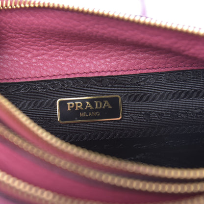 Prada Vitello Phenix Double Zip Crossbody Bag Peonia 6 of 10